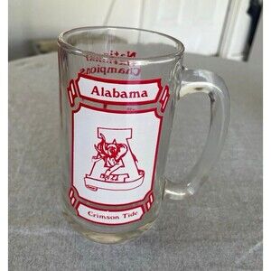 Vintage 1979 Alabama Crimson Tide National Champions Clear Glass mug